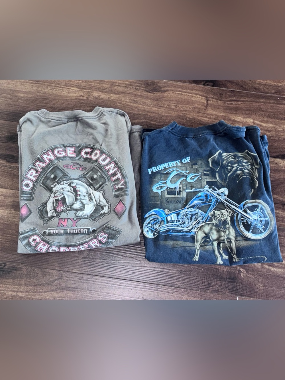 Lot Of 2 Vtg Y2K Orange County Choppers Biker Graphic Tshirt Size XL